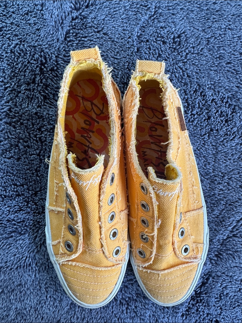 Blowfish Women’s Frayed Slip-On Sneakers in Yellow - Picture 2 of 5